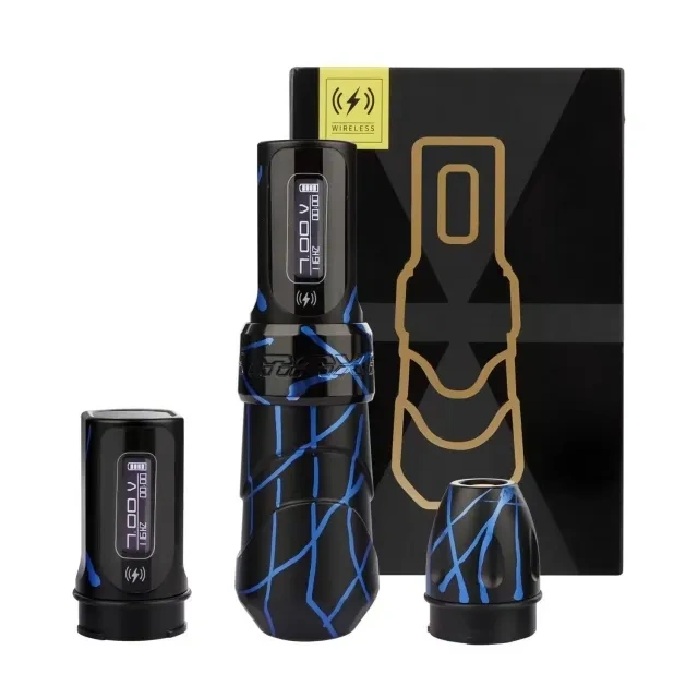 Wireless Tattoo Pen Machine Gun Kit With Two Lithium Battery LED Dispaly 2400mAh Powerful Motor For Tattoo Artists