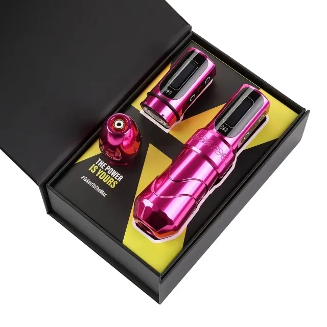 Wireless Tattoo Pen Machine Gun Kit With Two Lithium Battery LED Dispaly 2400mAh Powerful Motor For Tattoo Artists
