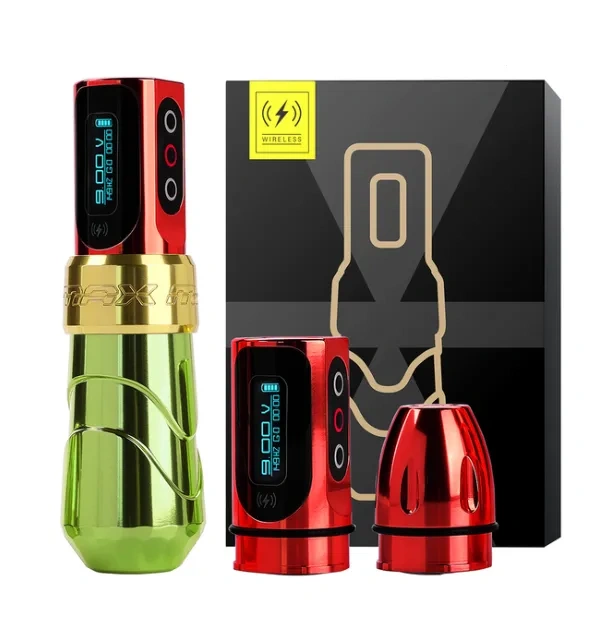 Wireless Tattoo Pen Machine Gun Kit With Two Lithium Battery LED Dispaly 2400mAh Powerful Motor For Tattoo Artists