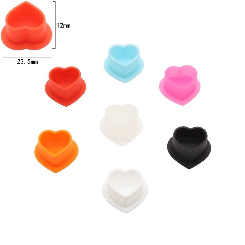 New style heart shape silicone ink cup