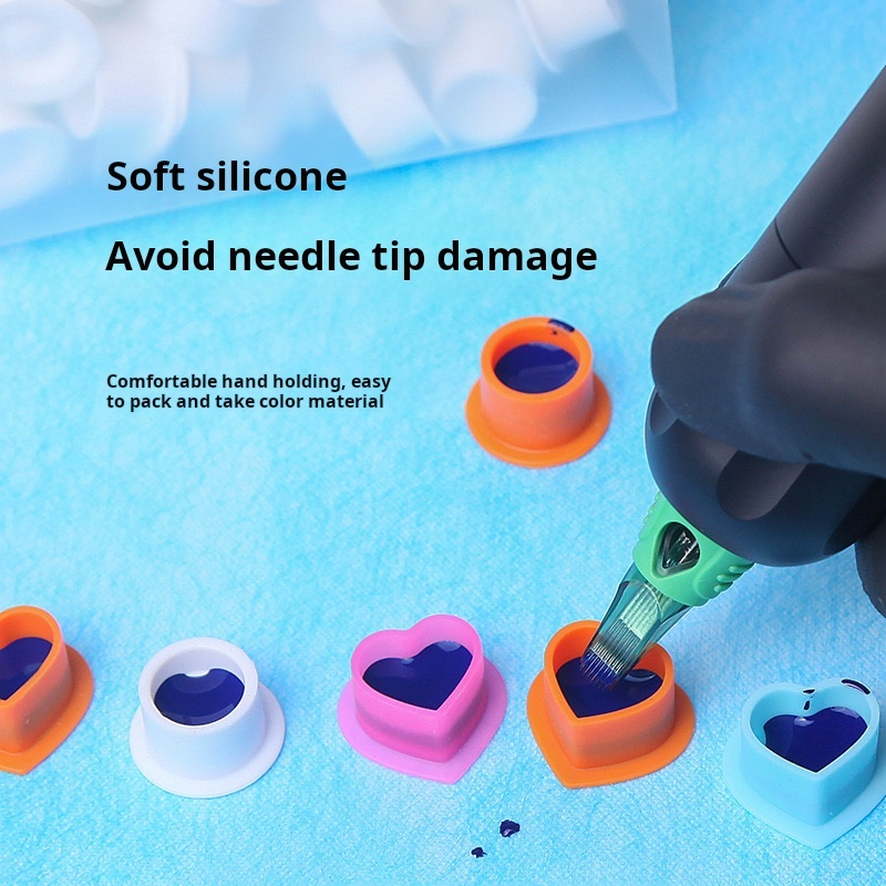 New style heart shape silicone ink cup