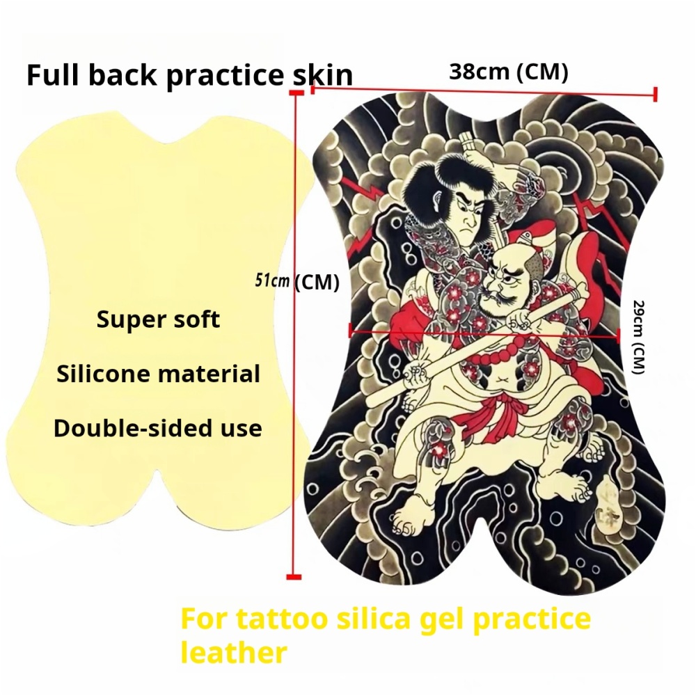 Thickened high-grade silicone tattoo practice skin on the back