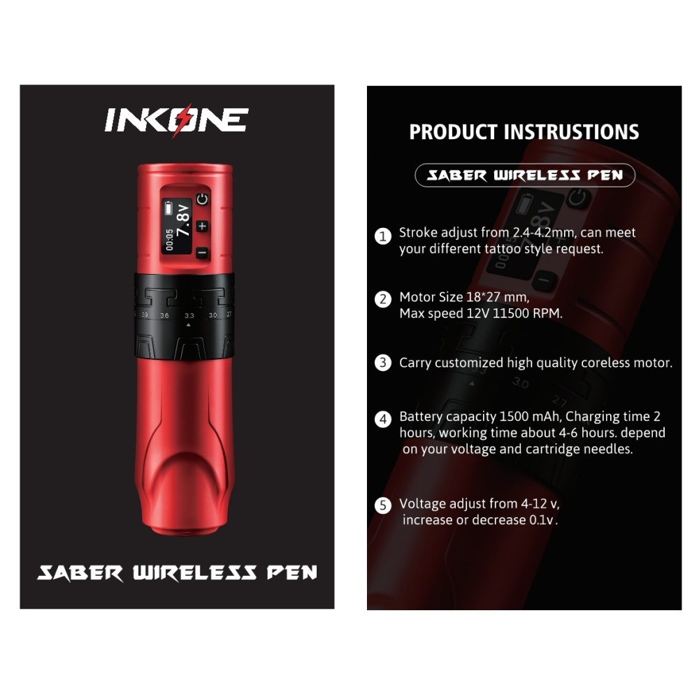 SABER Adjustable stroke tattoo pen