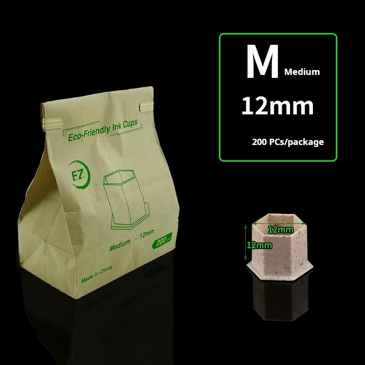 Environmentally friendly wheat straw root biodegradable tattoo ink cup