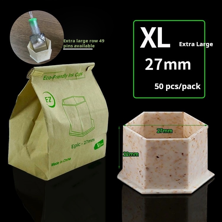 Environmentally friendly wheat straw root biodegradable tattoo ink cup