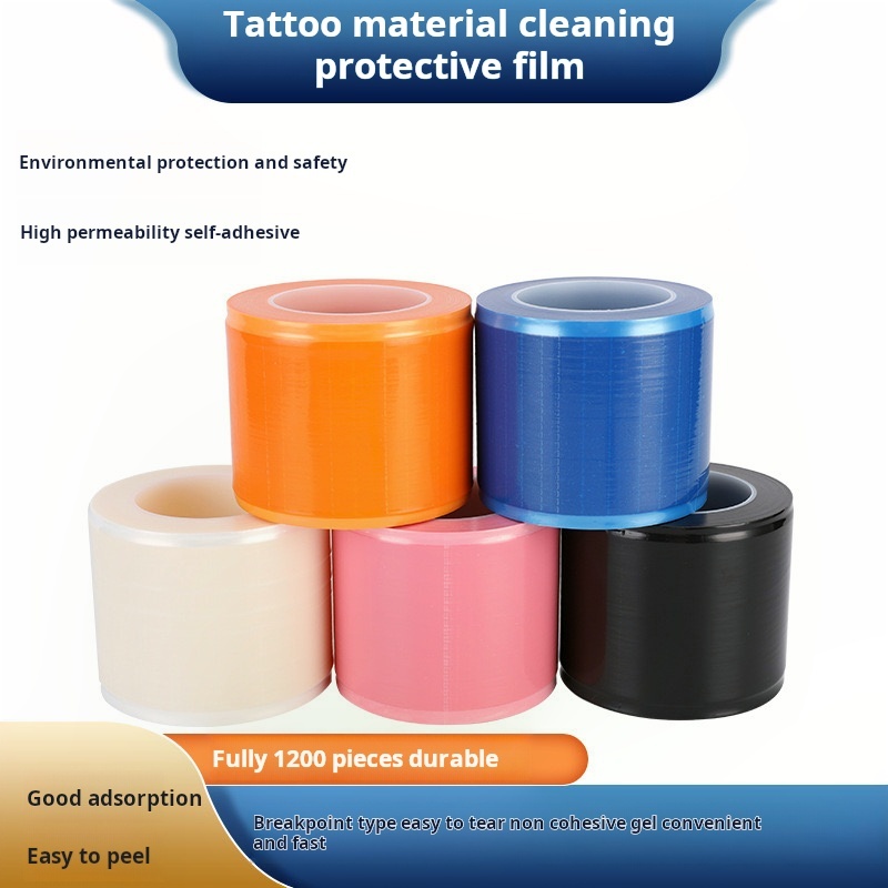 Transparent protective hygienic isolation film for tattoo equipment