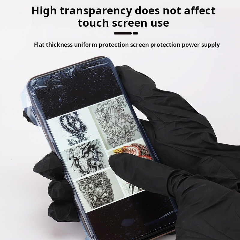 Transparent protective hygienic isolation film for tattoo equipment