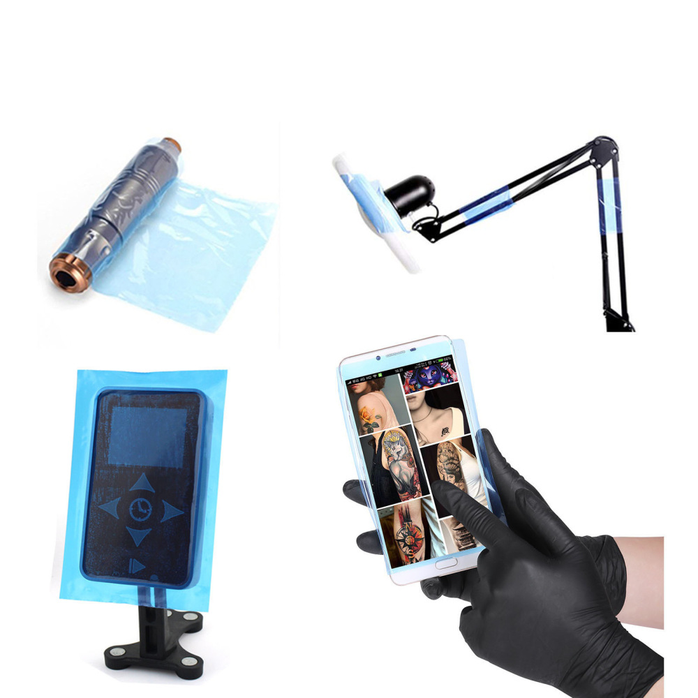 Transparent protective hygienic isolation film for tattoo equipment