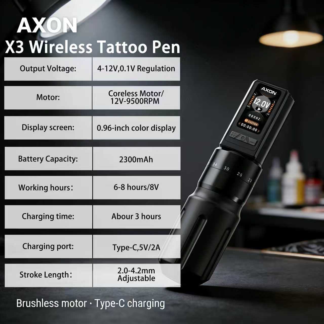 AXON X3 — Wireless Tattoo Machine【Pre-sale】