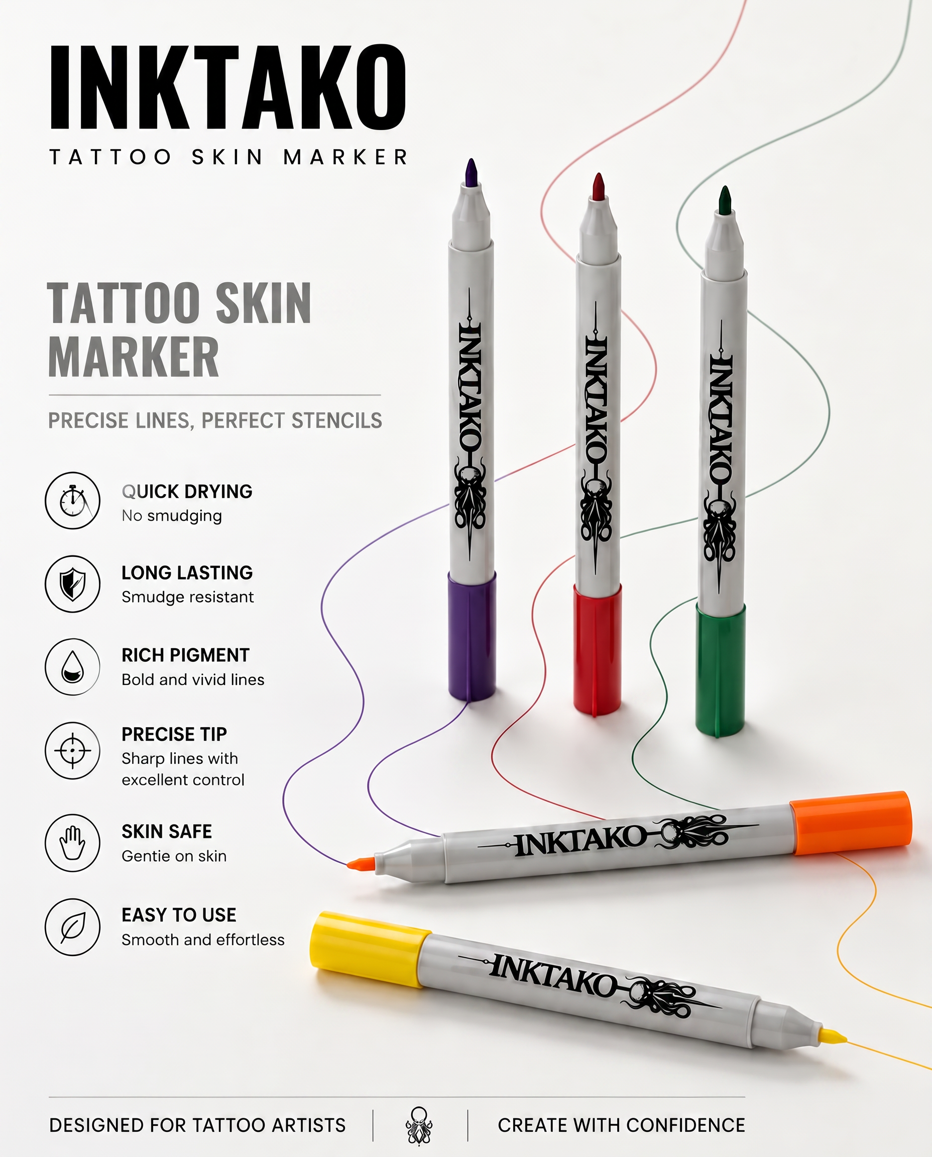 INKTAKO TATTOO SKIN MARKER PEN