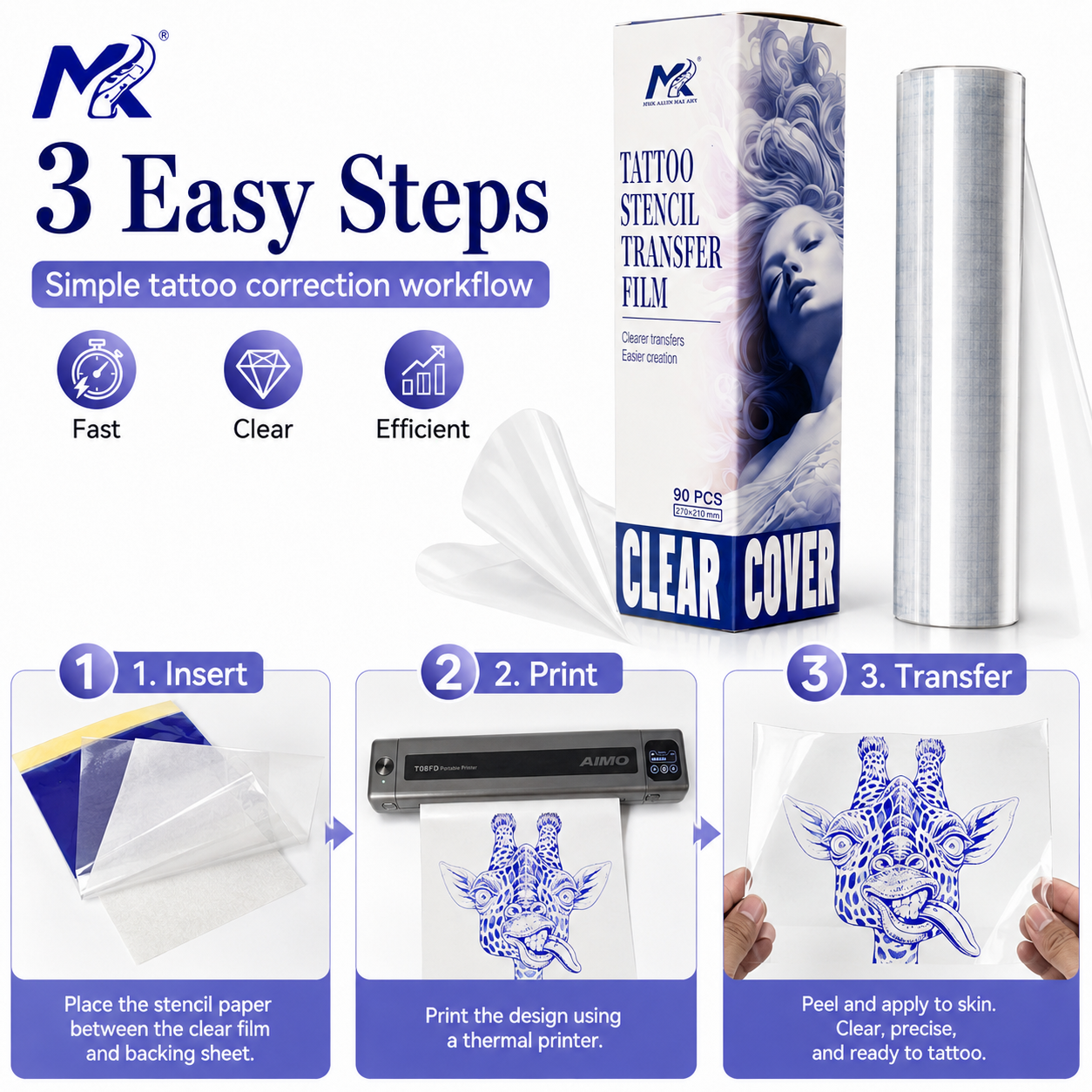 Clear Tattoo Transfer Film