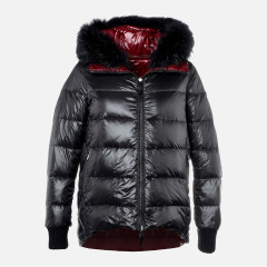 WOMEN'S QUILTED JACKET WITH FAKE FUR
