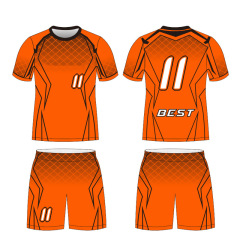 orange and black Football Jersey Custom Sponsor Name Number Include Printing Sublimation Printing Soccer Jersey
