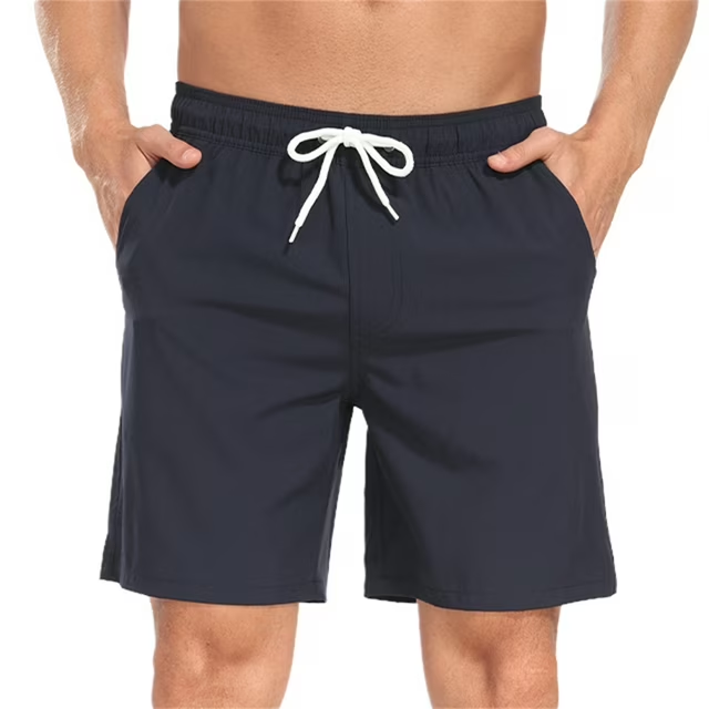 SANFEN Men's Quick Dry Solid Swim Trunks with Mesh Liner - Summer Beach Shorts