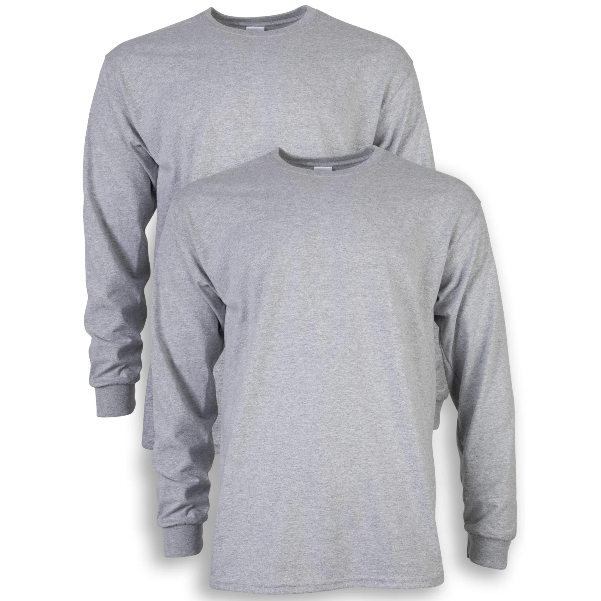 Men's Ultra Cotton Long Sleeve T-Shirt, 2-Pack, up to size 5xl
