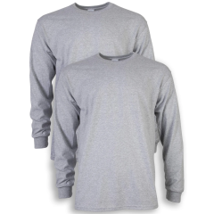 Men's Ultra Cotton Long Sleeve T-Shirt, 2-Pack, up to size 5xl