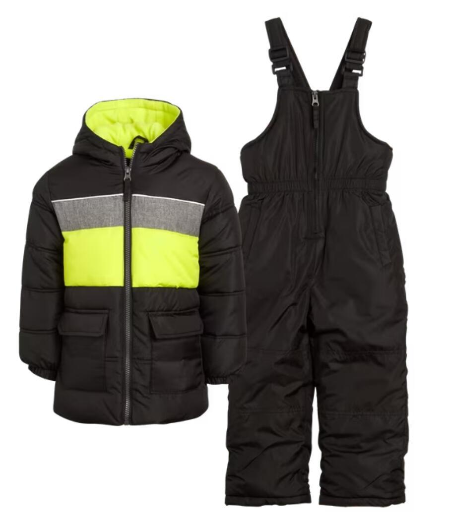 SANFEN Boys’ Snowsuit – 2 Piece Heavyweight Insulated Ski Jacket and Snow Bib
