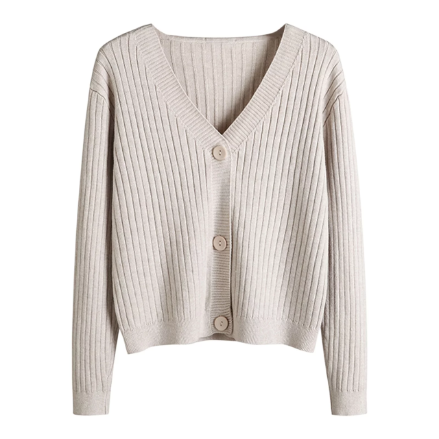 Rigardu cardigan for women womens cardigans fall Women's Autumn And Winter Long Sleeve V Neck Soft Knit Solid Color Cardigan