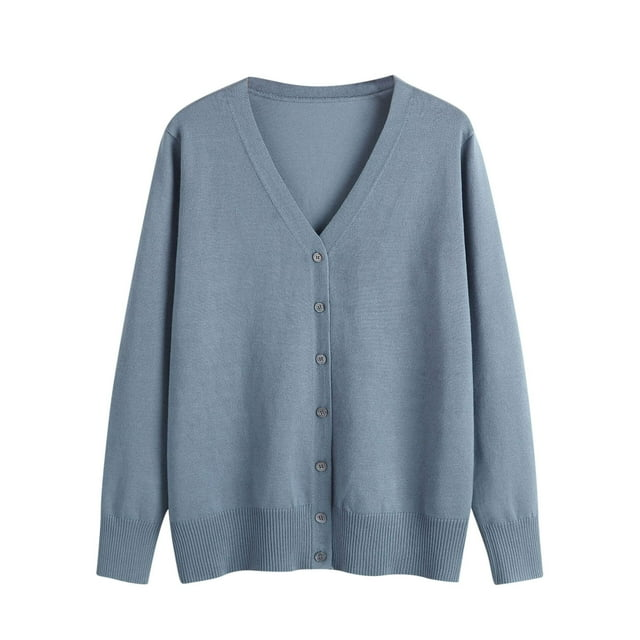 Women's Soft Cardigans Lightweight Casual Button Up Knitted Sweaters Cardigan Outerwear Long Sleeve Fall Coat