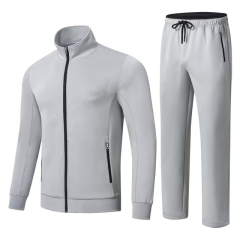 SANFEN Men's Tracksuits 2 Pieces Set Long Sleeve Causal Full Zip Hiking Jogging Gym Sports Sweatsuit for Men 2 Piece Outfits Darkgrey-L