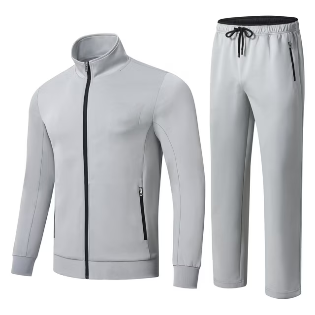 SANFEN Men's Tracksuits 2 Pieces Set Long Sleeve Causal Full Zip Hiking Jogging Gym Sports Sweatsuit for Men 2 Piece Outfits Darkgrey-L