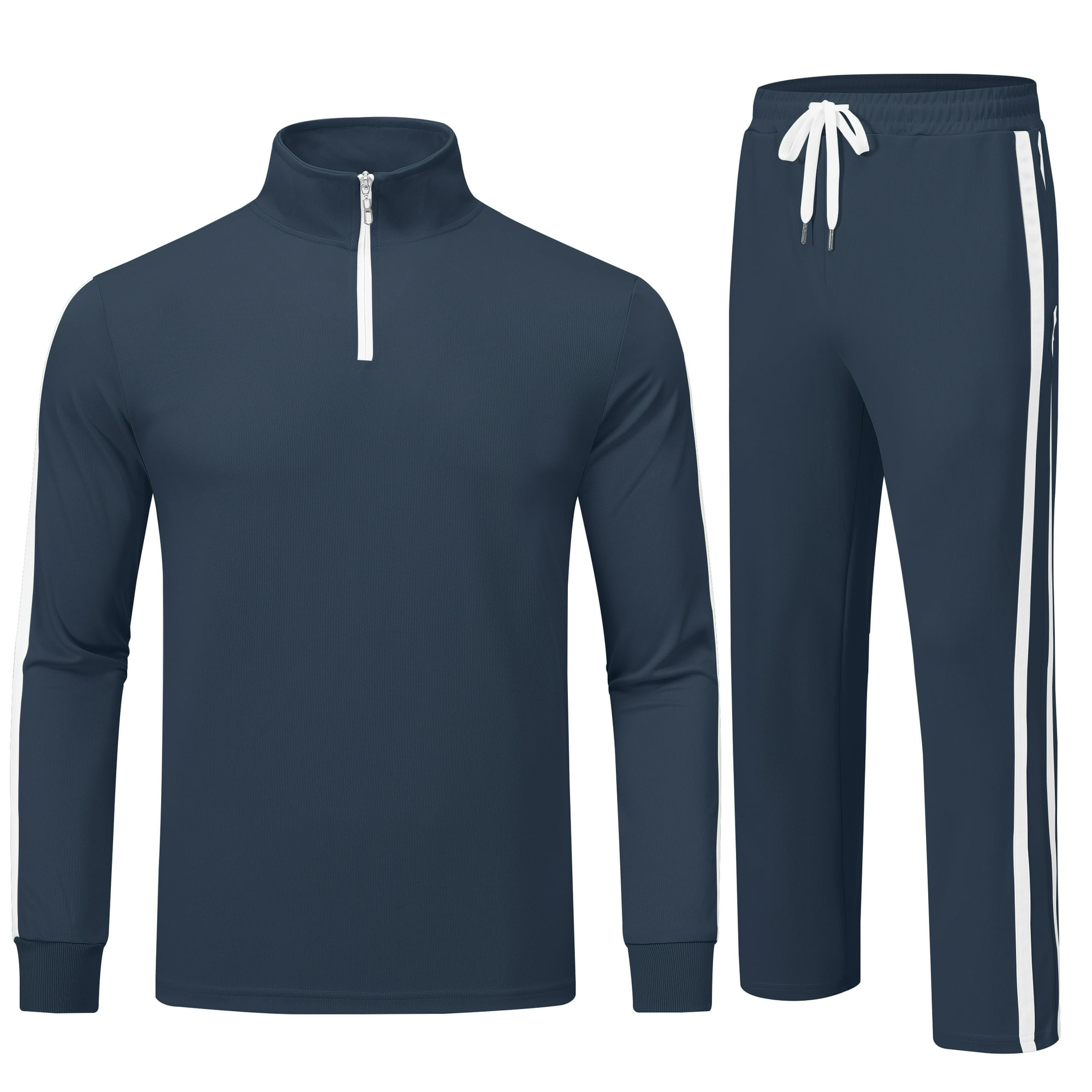 SANFEN Men's Tracksuits Athletic 2 Piece Set 1/4 Zipper Casual Jogging Suit Gym Sportswear
