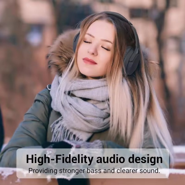 USHS NB-2040 Advanced Bluetooth Noise Cancelling Headphones with 30-Hour Battery Life – Wireless Over-Ear Headphones with Active Noise Cancellation