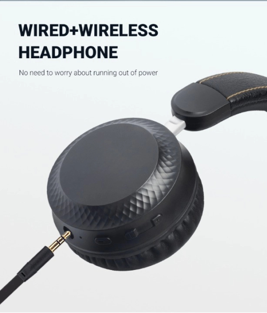 USHS BT-1500 Wireless Slim Over-Ear Headphones – HiFi Stereo Sound, Foldable, and Lightweight