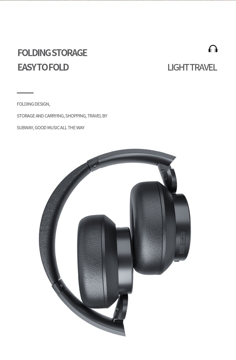USHS NB-1093 Active Noise Cancelling Headphones – 3 Modes ANC Wireless Headset with LED Display