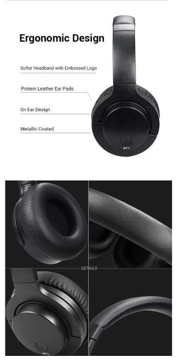 USHS NB-1300 Waterproof Wireless Bluetooth Over-Ear Headphones with Active Noise Cancellation – HiFi Sound for Professional Use
