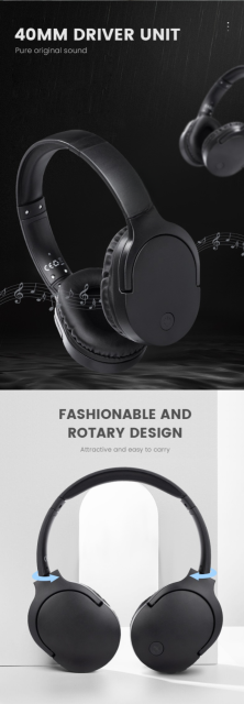 USHS BT-1100B High-Quality Bone Conduction Over-Ear Studio Headphones Lightweight Bluetooth 5.0 Gaming Headset with 18-Hour Playtime
