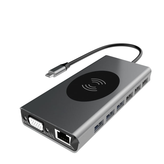 15-in-1 Multifunctional USB Hub - 4K HDMI, USB 3.0, RJ45, Power Adapter, Type-C Docking Station for MacBook - Model BX15W