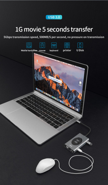 14-in-1 USB C Hub - 60W PD, USB 3.0, Type-C Docking Station for MacBook Pro and Laptops - Model BX14W