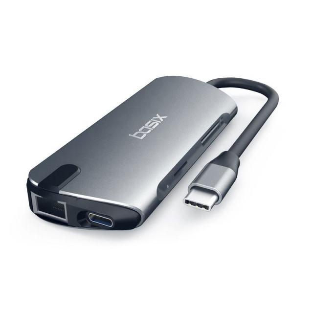 8-in-1 Port USB Hub Type C - USB 3.0, HDMI, SD, TF, RJ45, PD - Factory Private Model