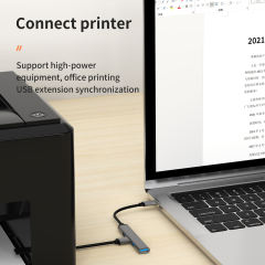 4-in-1 USB Type C Hub Adapter Docking Station Type C to USB3.0 x 3 - Gray USB Hub