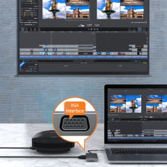 10-in-1 USB 3.0 Type-C Hub - HD-MI, USB3.0, USB2.0 x 2, SD, TF, RJ45, VGA, Audio 3.5mm, PD - High Definition Video Transfer