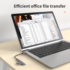 4-in-1 USB Type C Hub Adapter Docking Station Type C to USB3.0 x 3 - Gray USB Hub