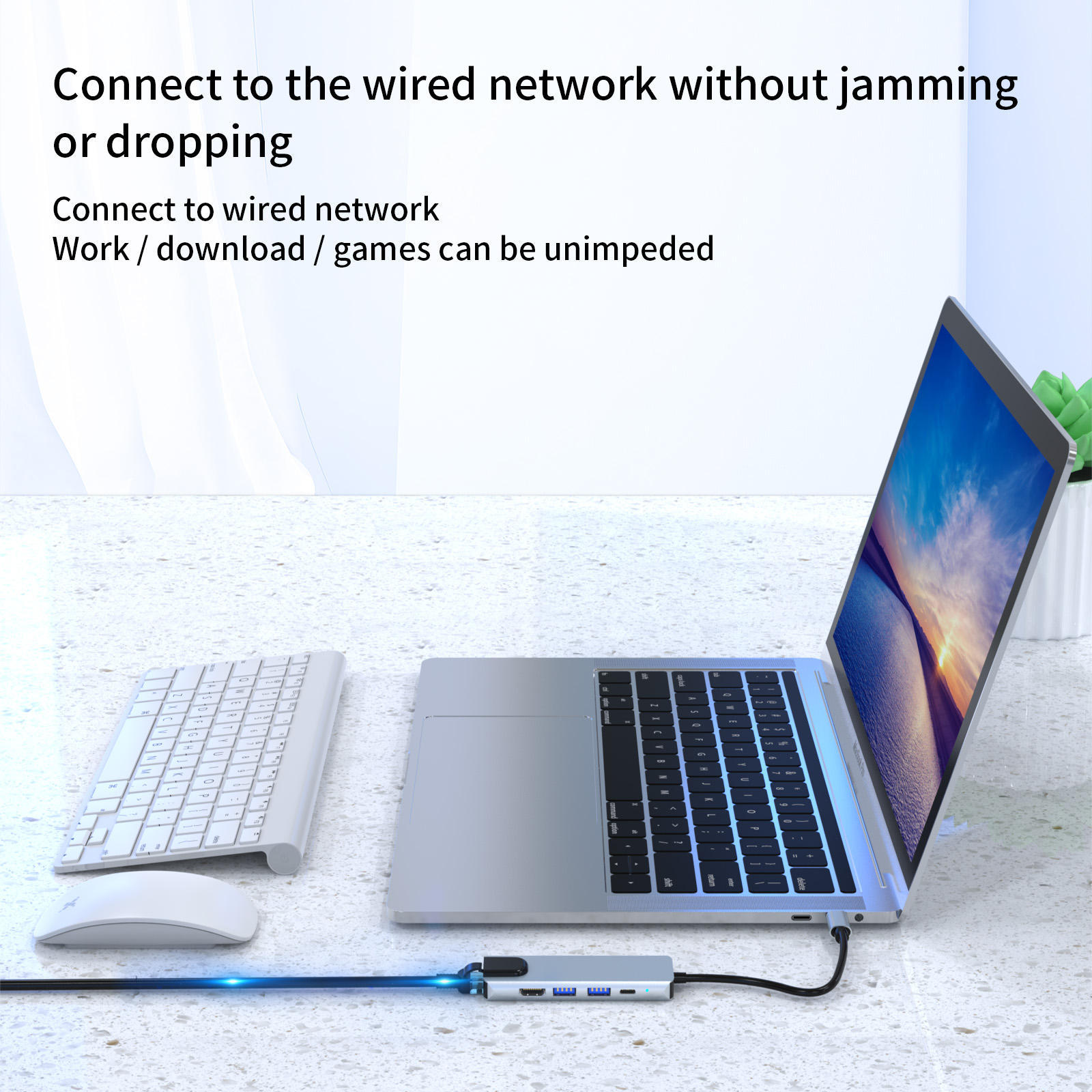 5-in-1 USB C Hub - Type C to HD-MI, USB3.0, USB2.0, SD, TF - Portable and Efficient Hot Sale