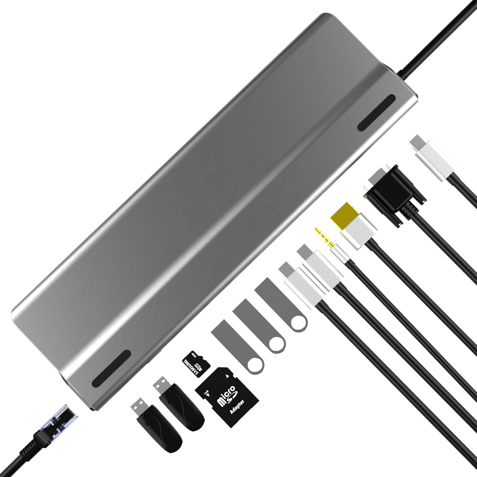 14-in-1 Type-C Hub - HDMI, USB 3.0, PD Charger, Custom OEM USB Adapter for Surface Pro - Model BT14E