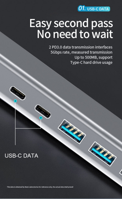 14-in-1 Type-C Hub - HDMI, USB 3.0, PD Charger, Custom OEM USB Adapter for Surface Pro - Model BT14E