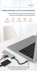 5-in-1 Portable USB Hub 3.0 - Type-C to HD-MI 4K, PD 87W, USB3.0, USB2.0 x 2