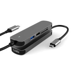 5-in-1 USB Type-C Hub Adapter HD-MI USB3.0 USB2.0 SD TF ABS Aluminum Alloy