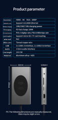 13-in-1 USB C Hub with 3.5mm Audio/Input and Output - PD, HDMI, SD, TF, VGA, RJ45, USB-C, USB, Wireless Charging 15W