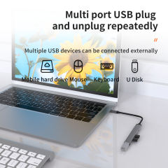 5-in-1 USB Type C Hub Adapter - Type C to USB2.0, PD60W, USB C Data x 2, USB3.0 - 5-in-1 Type-C Hub