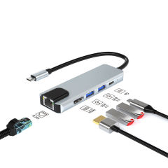 5-in-1 USB C Hub - Type C to HD-MI, USB3.0, USB2.0, SD, TF - Portable and Efficient Hot Sale