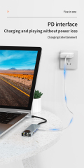 5-in-1 USB C Hub - Type C to HD-MI, USB3.0, USB2.0, SD, TF - Portable and Efficient Hot Sale