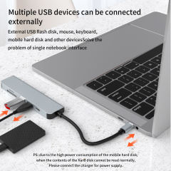 6-in-1 USB C Hub - HD-MI 4K, PD 87W, USB3.0, USB2.0, SD, TF - Stock USB C Hub for Enhanced Connectivity