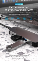 4-in-1 USB Hub Type-C to HD-MI, USB3.0, USB2.0, PD 60W Popular and Efficient USB Hub Charger Pravite Label Facotry Price