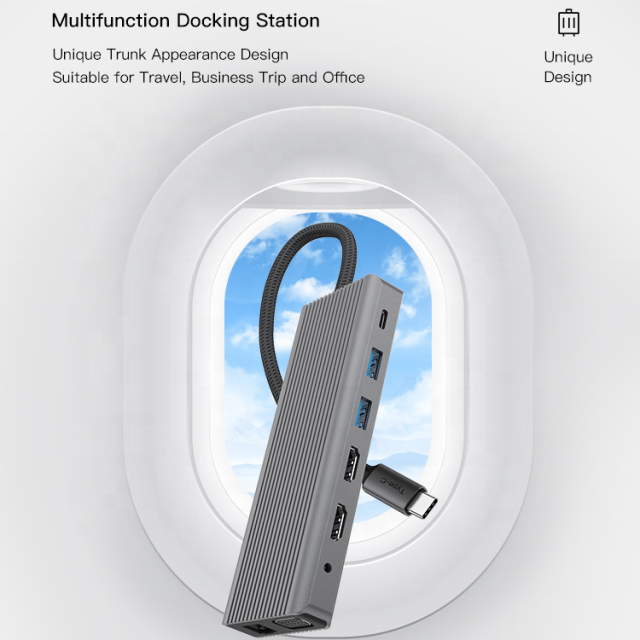 14-in-1 Multifunction Type-C USB Adapter - HDMI, VGA, USB-C Hub - For MacBook Charging and Data Transfer