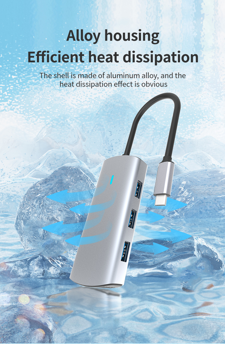 5-in-1 USB 3.0 Docking Station - USB-C, HDMI, RJ45, PD100W - High Quality and Versatile